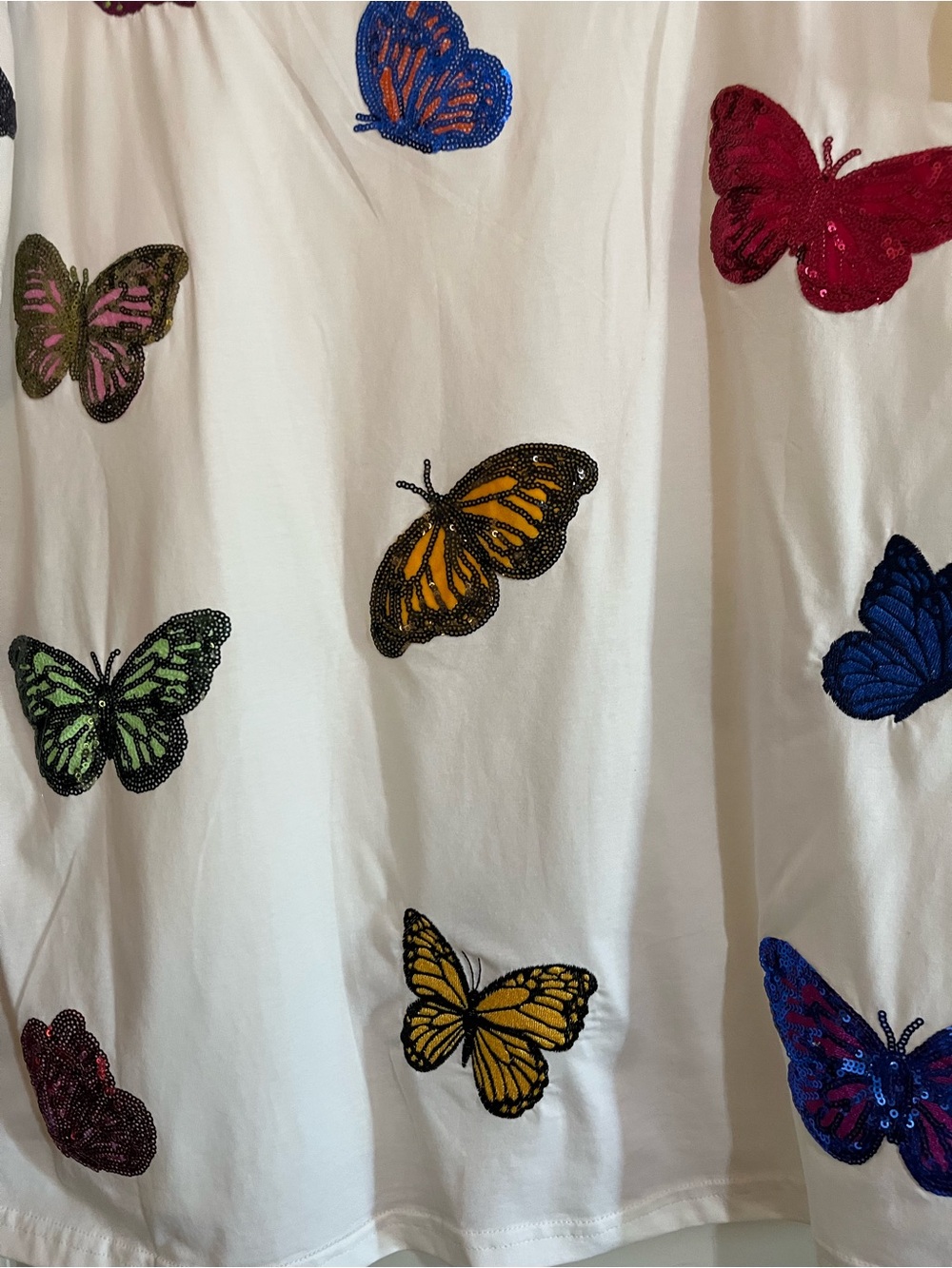 Queen of Sparkles NWT Butterfly Tee. Size Large short sleeve colorful - Picture 7 of 13
